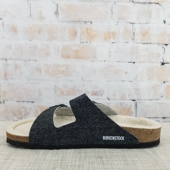 Birkenstock Arizona Rivet Wool Felt Sandals Doubleface Gray Men\'s 13 EU 46 NWOB main image 5